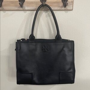 Tory Burch Classic Black Leather Tote